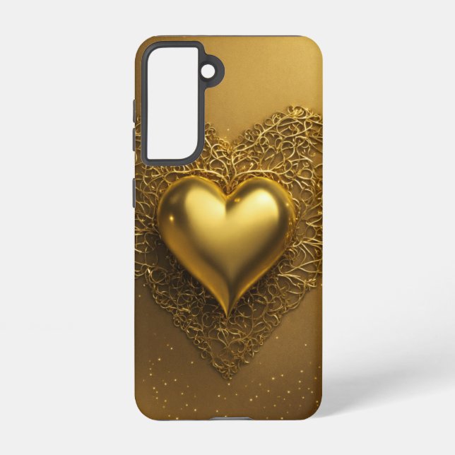 Galaxy Dreamy Golden Heart Samsung Coque mobile (Verso)