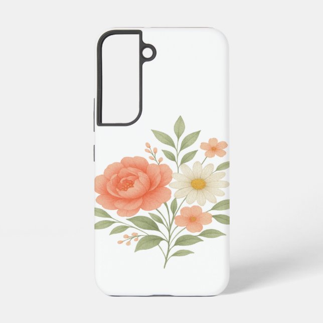 Galaxy Élégant Coque Floral Samsung pour femmes - Pastel (Verso)