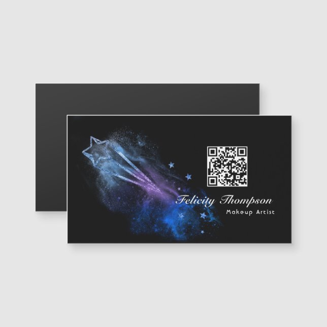 Galaxy Faux Parties scintillant QR Code (Devant / Derrière)