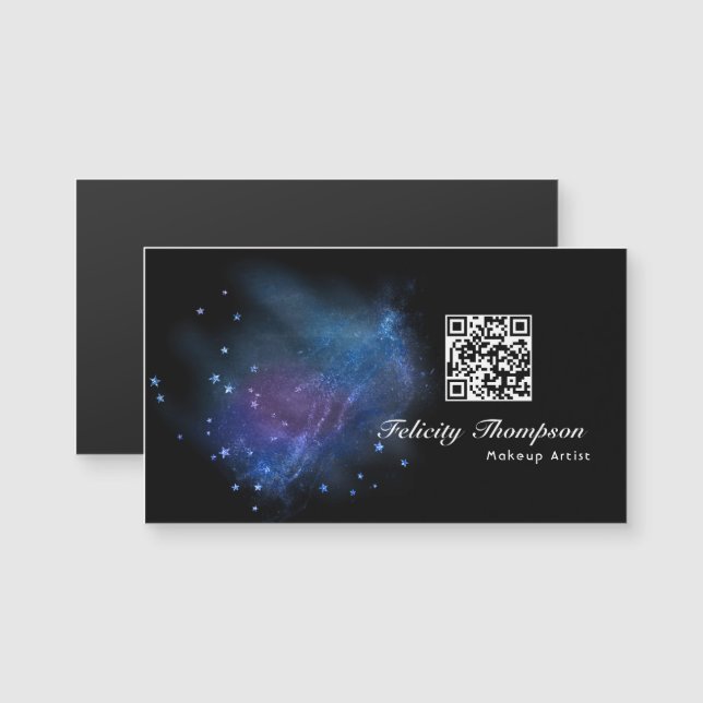 Galaxy Faux Parties scintillant QR Code (Devant / Derrière)