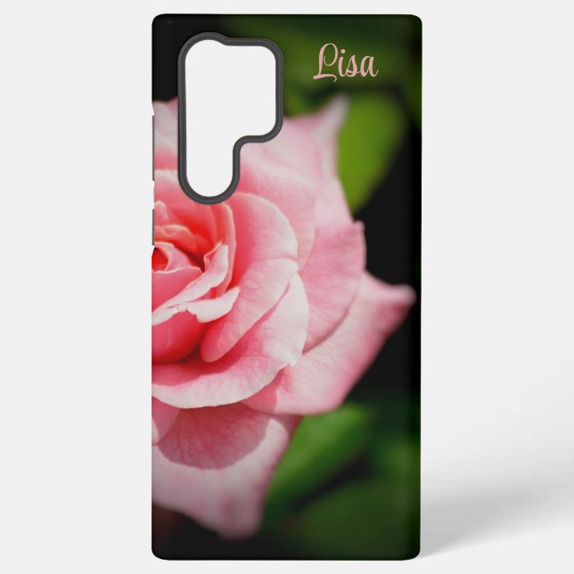 Galaxy Fleur rose rose personnalisée Samsung Coque (Verso)