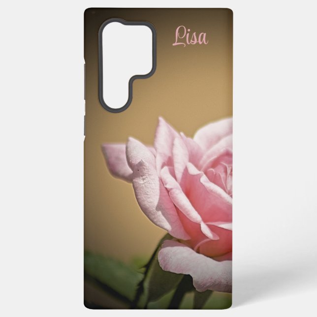 Galaxy Fleur rose rose personnalisée Samsung Coque (Verso)