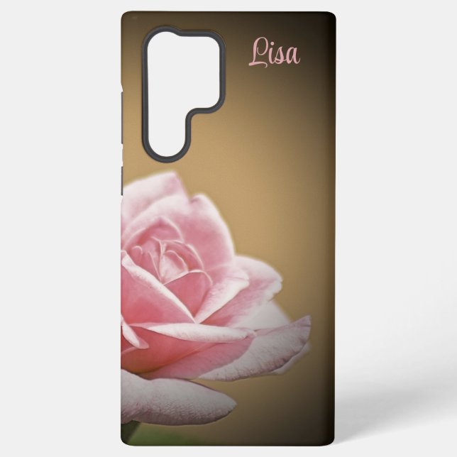 Galaxy Fleur rose rose personnalisée Samsung Coque (Verso)