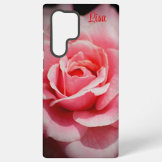 Galaxy Fleur rose rose personnalisée Samsung Coque