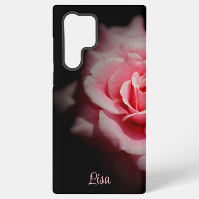 Galaxy Fleur rose rose personnalisée Samsung Coque (Verso)