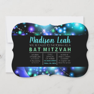 GALAXY GLOWING STARS Invitation Bat mitzvah