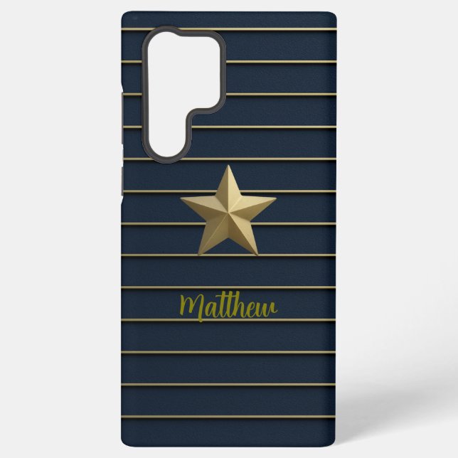 Galaxy Gold Star sur Navy Blue Samsung coque (Verso)