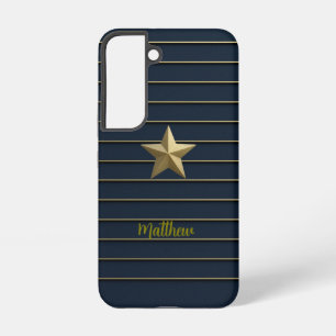 Galaxy Gold Star sur Navy Blue Samsung Coque