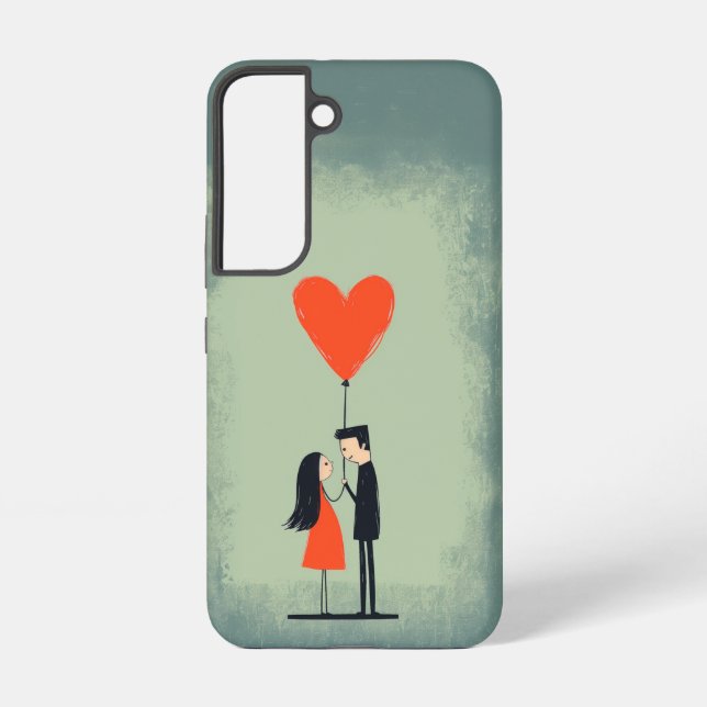 Galaxy Illustration de couple adorable Samsung Coque (Verso)