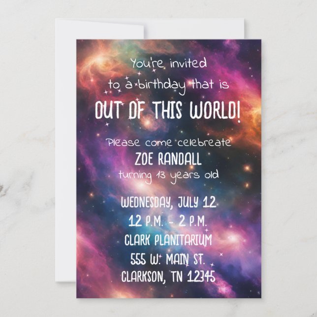 Galaxy Invitations de fête d'anniversaire (Devant)
