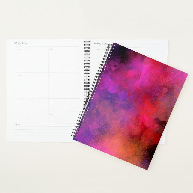 Galaxy Paint Splatt, effet rose violet orange (Devant avec enveloppe)