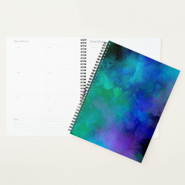 Galaxy Paint Splatt, effet vert bleu (Devant avec enveloppe)
