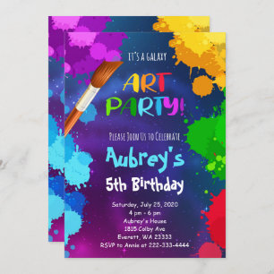 Galaxy Peinture colorée Anniversaire Invitation