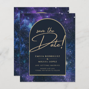 Galaxy Purple Blue Starry Mariage de nuit Date de 
