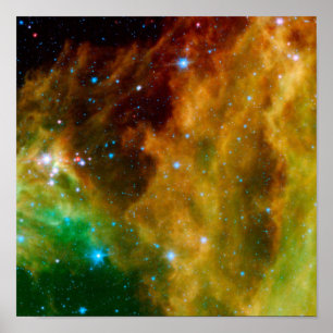 Galaxy Red Nebula Cosmos Poster