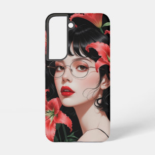 Galaxy Romantic Anime Girl Samsung Coque - Art Floral ave