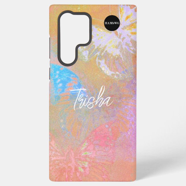 Galaxy Samsung Coque Butterfly Mix Distressed HAMbyWG (Verso)
