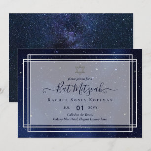 Galaxy Starry BAT MITZVAH de nuit Agate Invitation
