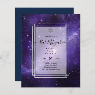 Galaxy Starry BAT MITZVAH de nuit Agate Invitation