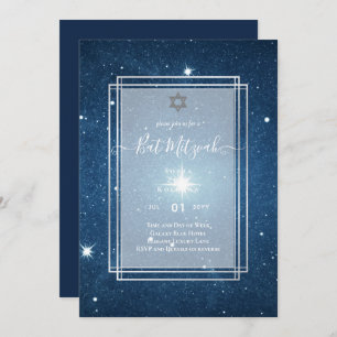 Galaxy Starry BAT MITZVAH de nuit Invitation
