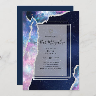 Galaxy Starry Night BAR MITZVAH Agate Invitation