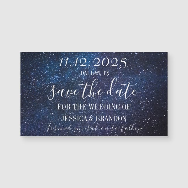 Galaxy Starry Night Marine Blue Mariage Magnet (Devant)