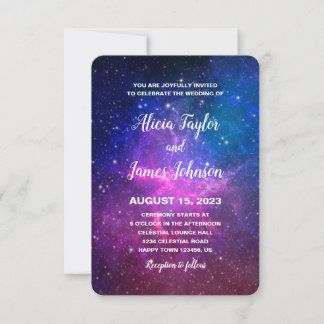 Galaxy Stars Invitation Mariage Anniversaire