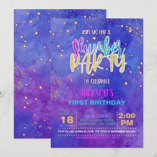 Galaxy Stwood Party Invitation d'anniversaire