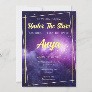 Galaxy Thème Anniversaire Invitation