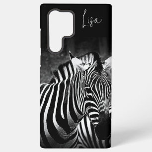 Galaxy Zèbres noir et blanc personnalisé Samsung Coque