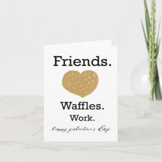 Galentines amis gaufres carte de travail