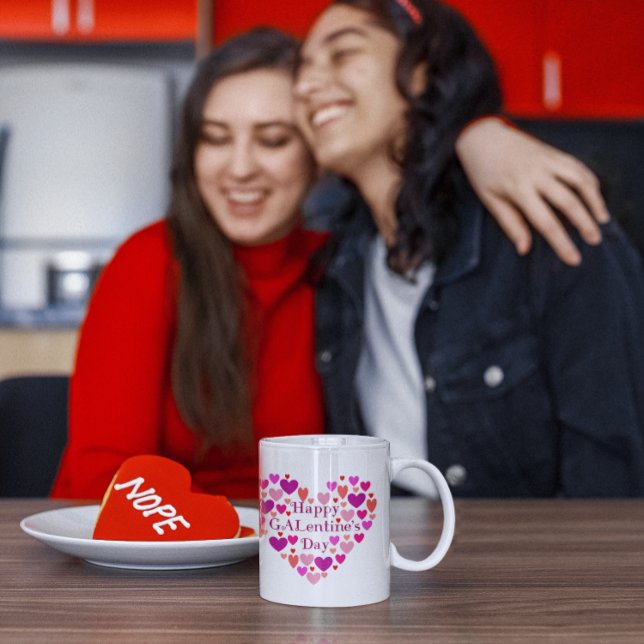 GALentines Day Coeurs roses Mug (Créateur téléchargé)