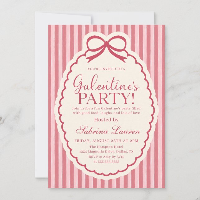 Galentine's Day Party Girls Valentine Invitation (Devant)