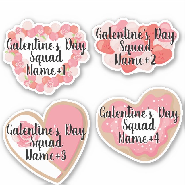 Galentine's Day Squad Ajouter des noms Stickers Mo (Devant)