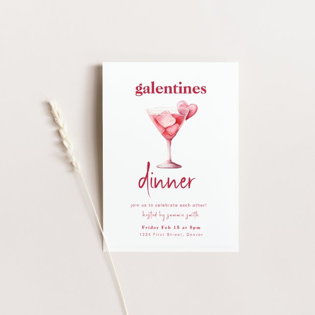 Galentines Dîner Valentine Filles Invitation de nu (Créateur téléchargé)