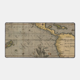 Galion espagnol vintage sur une ancienne carte du