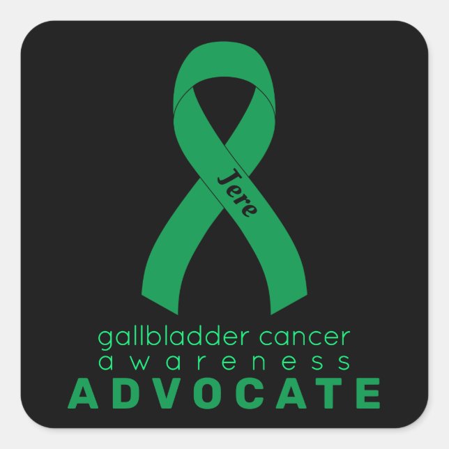 Gallbladder Cancer Advocate Sticker Carré noir (Devant)
