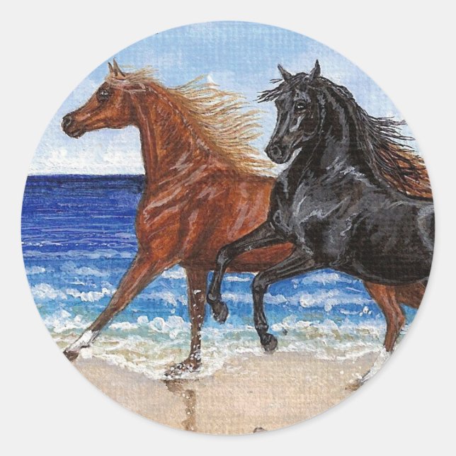 Gallop beach Arabian cheval sticker (Devant)