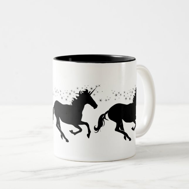 Galloping Black Unicorns Mug – For Unicorn Lovers (Devant droit)