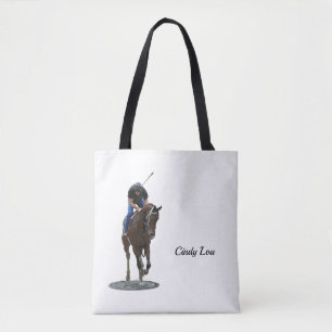 Galloping Thoroughbred Horse Et Rider Sac fourre-t