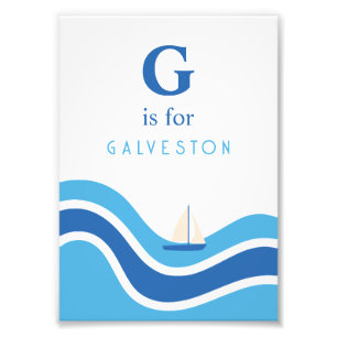 Galveston Texas Alphabet Nursery Decor Photo Impri