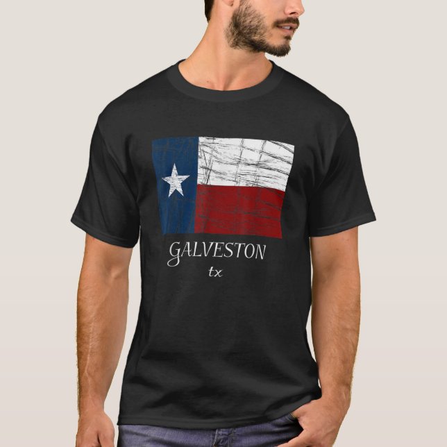 GALVESTON TX TShirt Texas Drapeau Tee City State (Devant)
