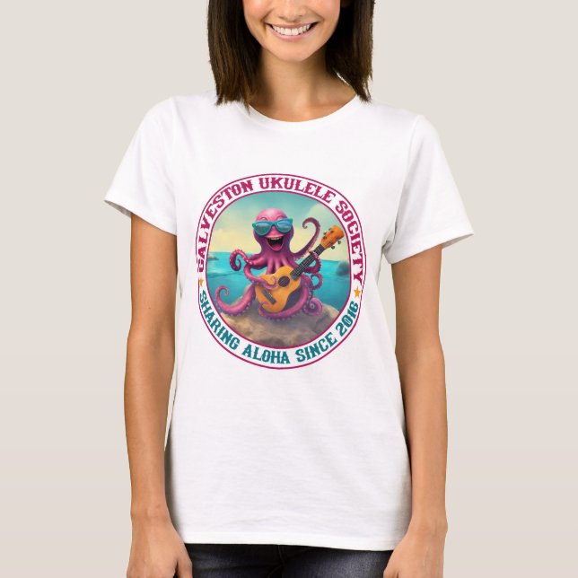 Galveston Ukulele T-shirt femme Lg Octopus Front (Devant)