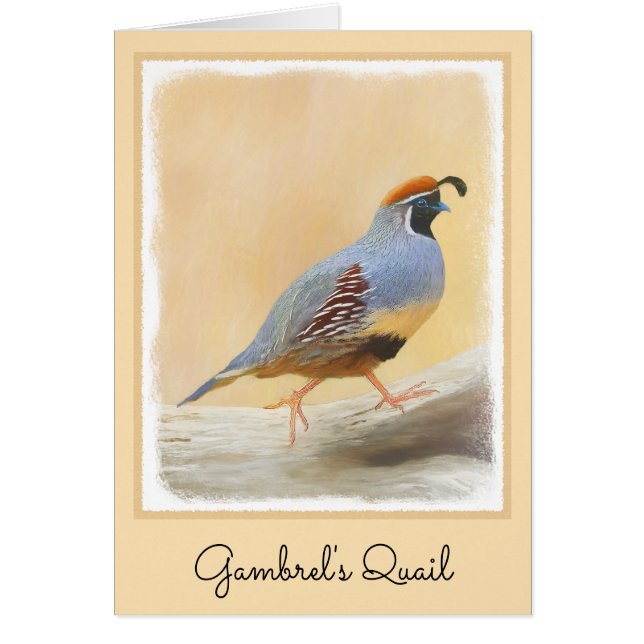 Gambrel's Quail Painting Original Bird Art (Devant)