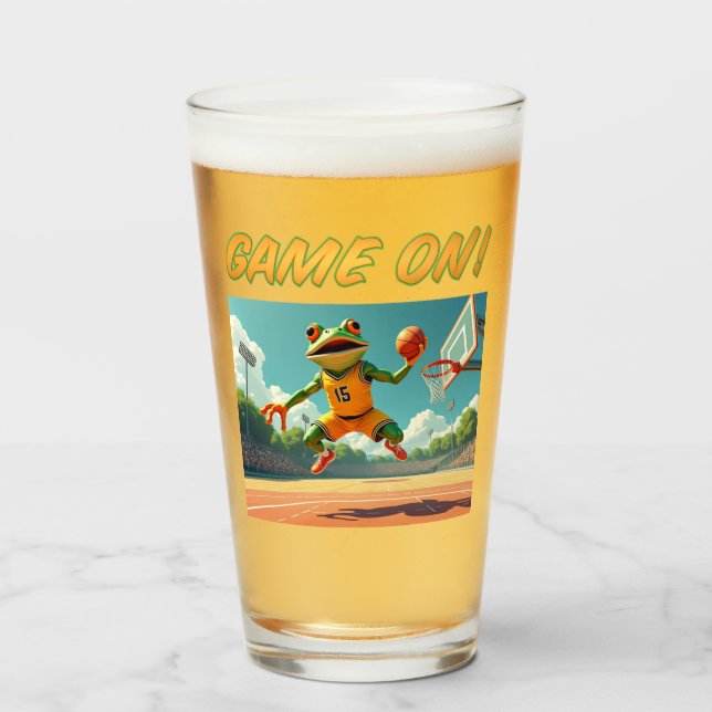 Game On! Basketball Grenouille verre tumbler (Devant (rempli))