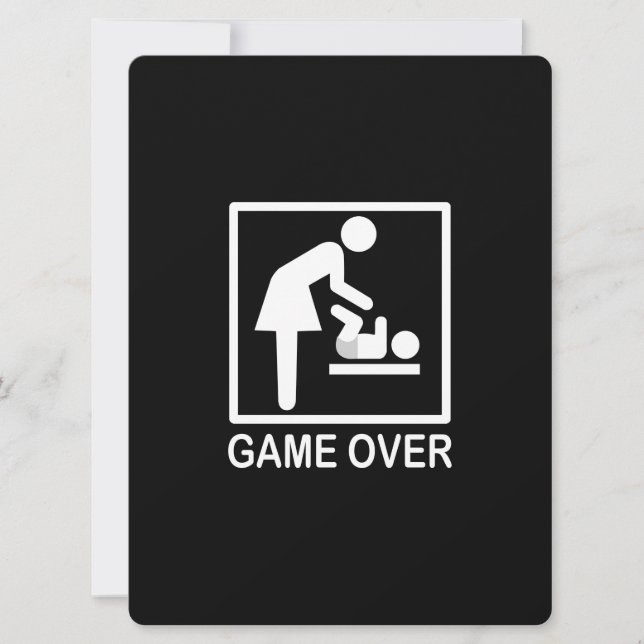 Game Over Mom Funny Black and White Pictogram (Devant)