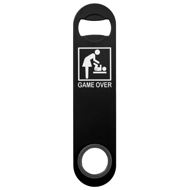 Game Over Mom Funny Black and White Pictogram (Devant)