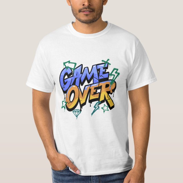 Game Over T-Shirt - Retro Gamer Video Jeu Graphiqu (Devant)