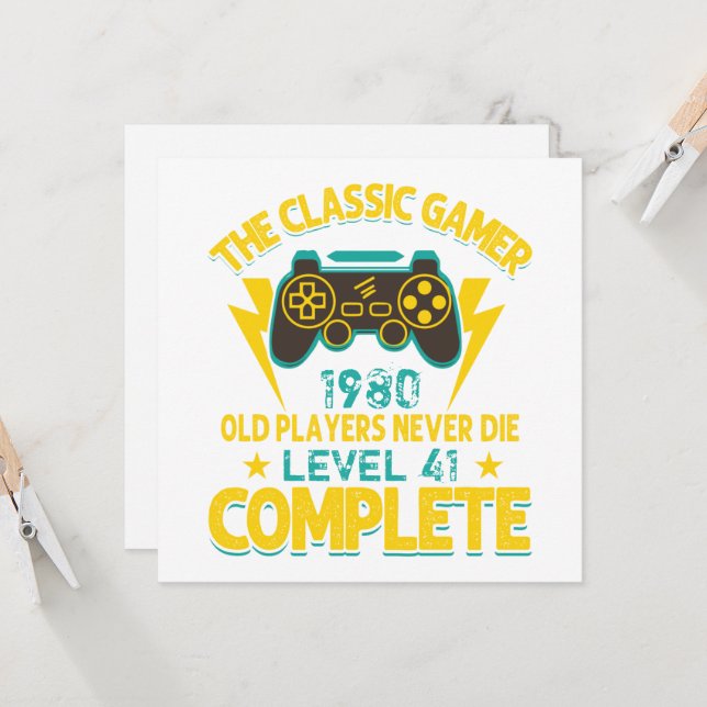 Gamer Anniversaire Cadeau personnalisé Année et âg (Devant/Arrière en situation)
