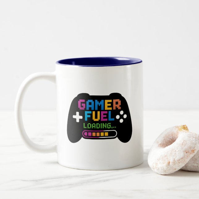 Gamer Carburant Chargement de café Mug pour les jo (Avec donut)
